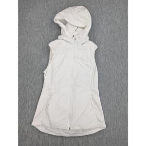 Lululemon Vest Womens 4 White Another Mile Vest Hooded Insulated Zip Pockets